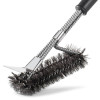 Щетка LoveGrill продольная тройная со шкребком нержавеющая сталь фото_1 